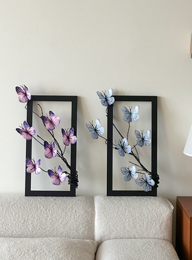 创意仿真蝴蝶相框摆件墙面装饰品家居创意原创新款紫色拍照道具