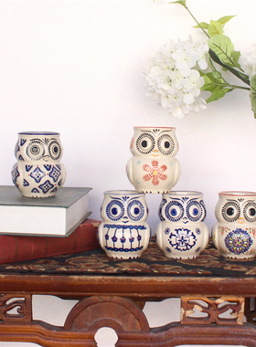 景德镇手绘马克杯可爱风工艺品