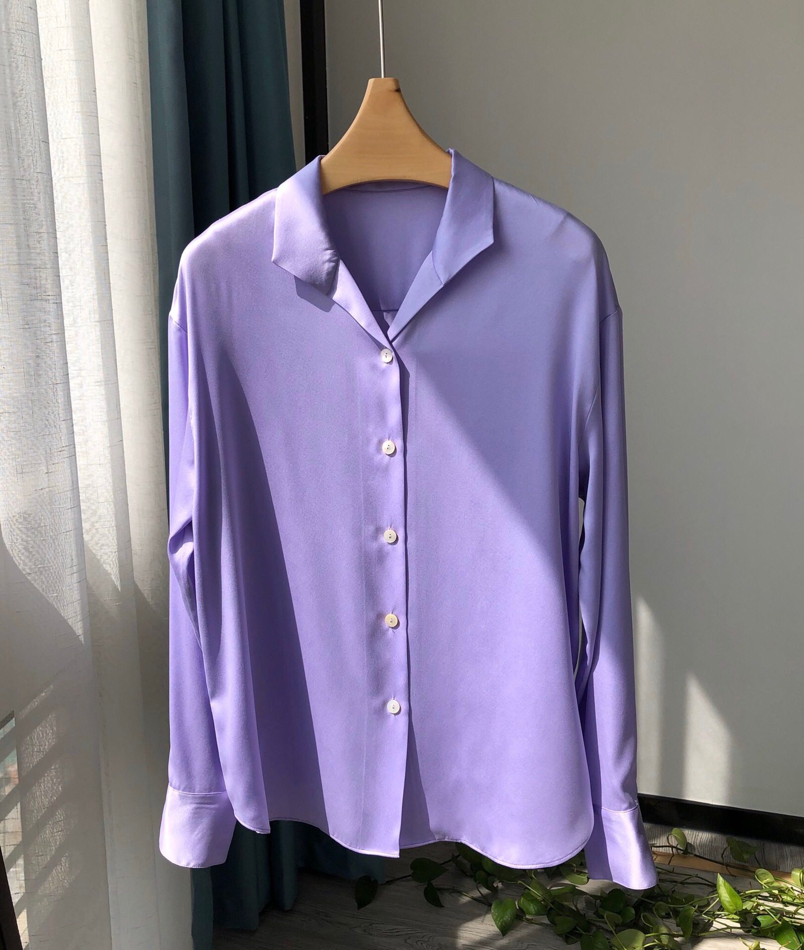 美国单西装领真丝软缎桑蚕丝光泽感宽松衬衫奶白色24春季新款包邮,淘宝优惠券,粉丝福利购,淘宝优惠卷