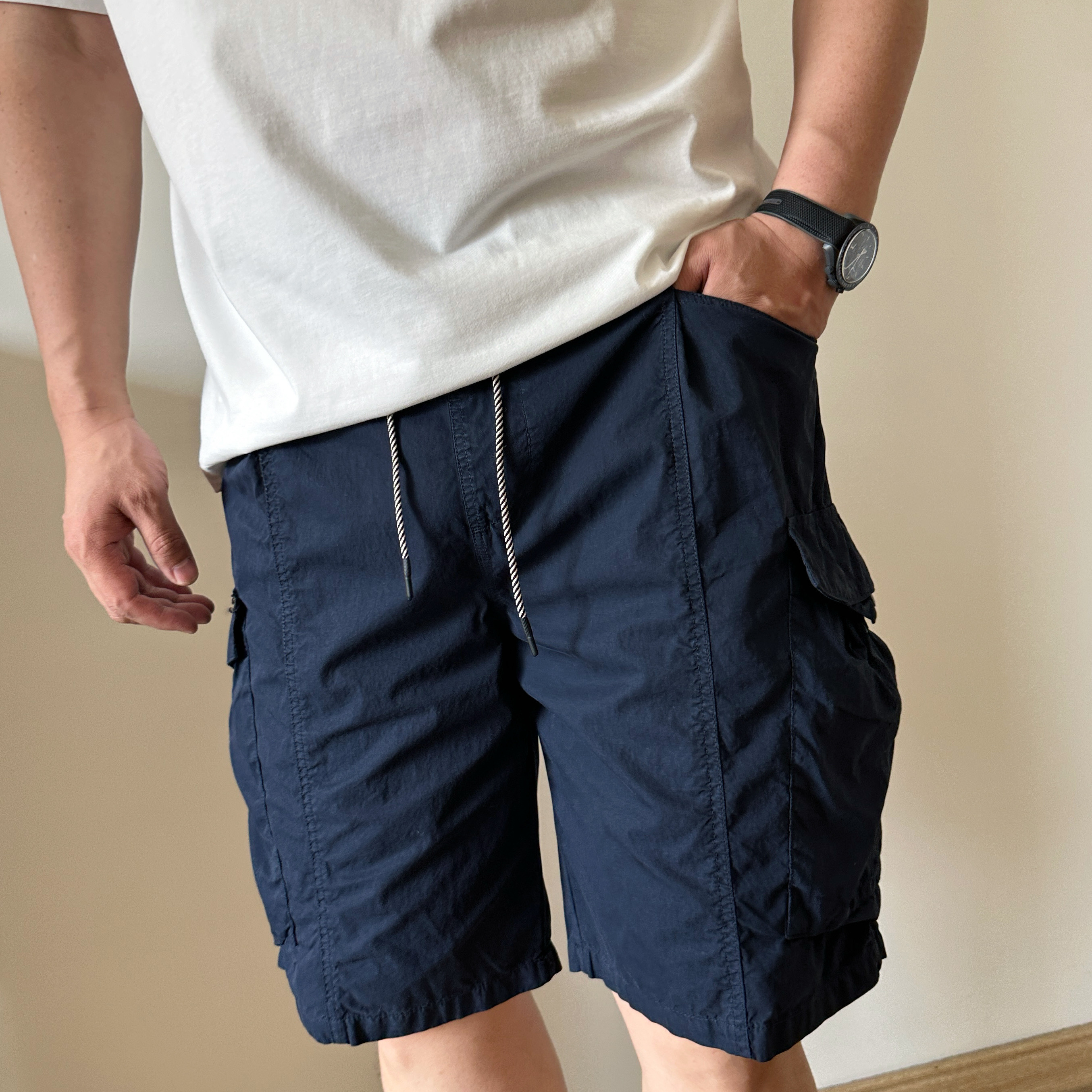 大依无忧夏季大码男装棉布洗水薄料胖子加肥加大男士休闲工装短裤