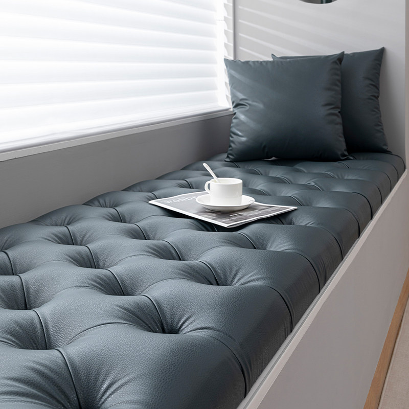 High-end ecological leather buckle bay window mat waterproof and no-wash