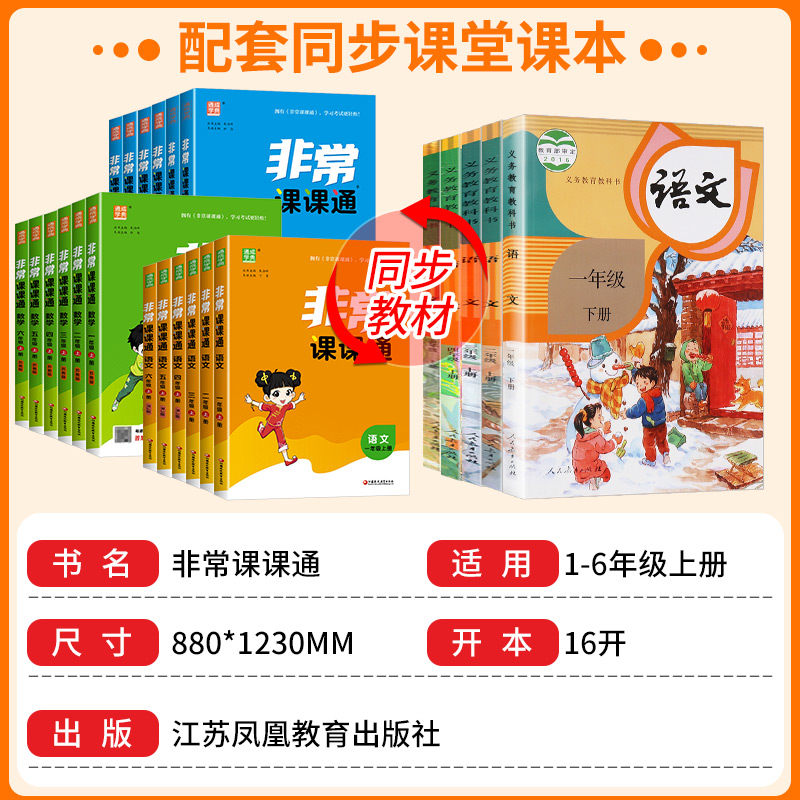 江苏专用 非常课课通一二三年级四五六年级上册下册语文人教数学英语译林江苏教版小学课堂笔记同步课本教材全解课前预习单资料书 - 图1