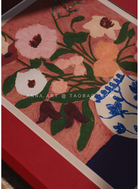 ANNA 丹麦设计Carla Llanos法式花卉海报 北欧客厅餐厅卧室装饰画