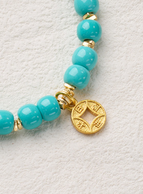 菱镁矿绿松石手链串珠女士轻奢感文玩佛珠手饰手串爆款