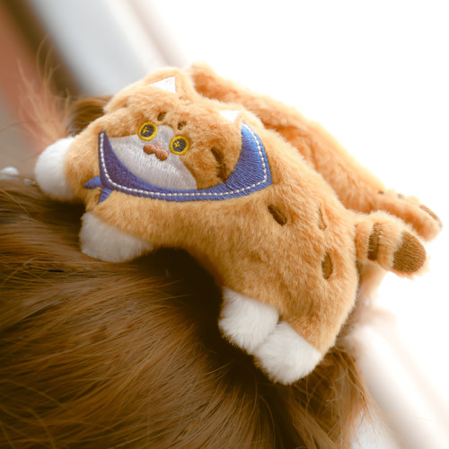 MEWJI妙吉少女兔年头饰猫咪可爱JK日系抓夹鲨鱼夹毛绒发夹送闺蜜 - 图1