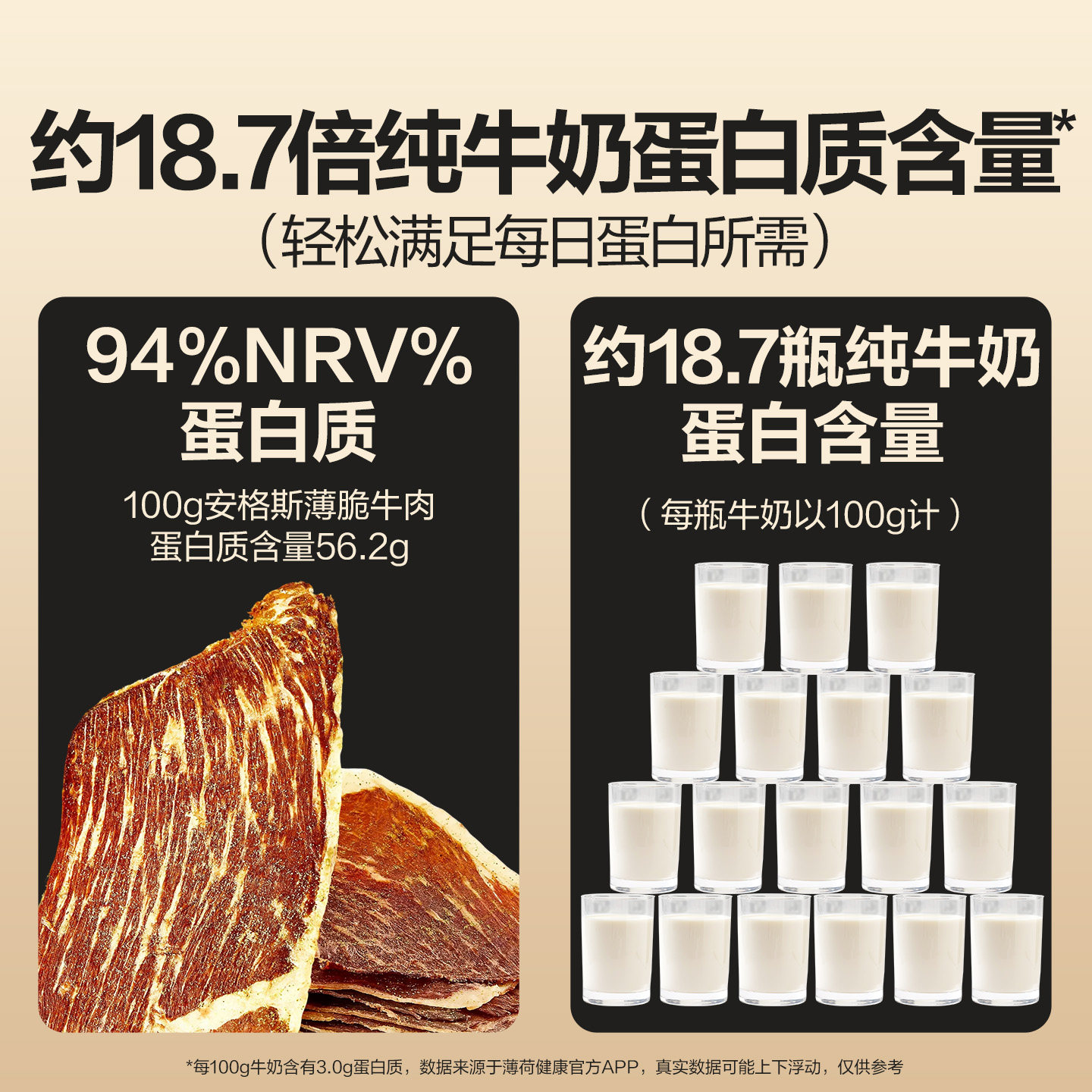 良品铺子安格斯牛排脆肉类即食小吃解馋特产牛肉干脆片零食