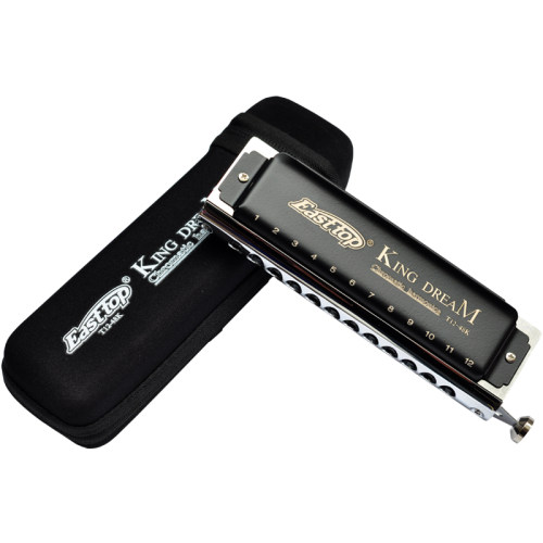 EASTTOP东方鼎12孔半音阶口琴T1248K金色梦想者挑战者16孔口琴 - 图3
