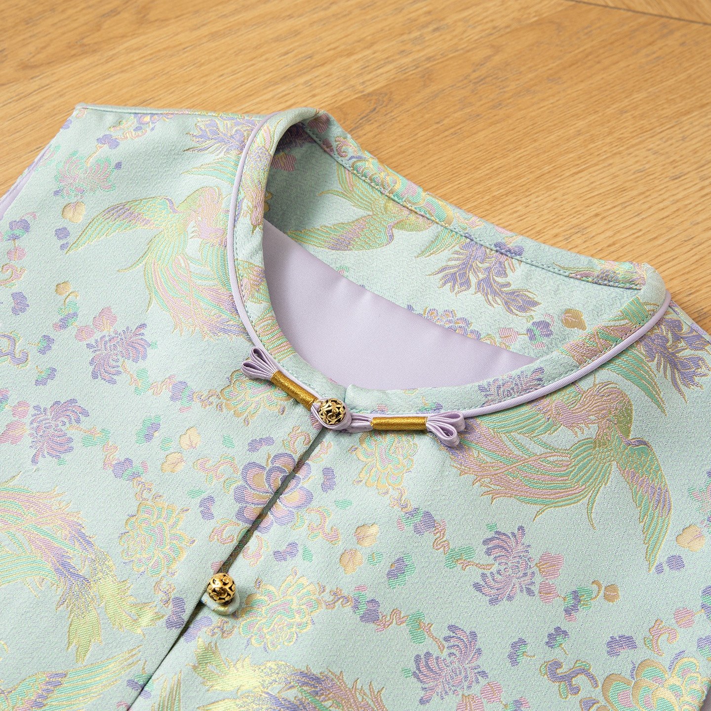 凤凰于飞～真丝桑蚕丝宋锦对襟马甲圆领新中式国风女背心外穿上衣,淘宝优惠券,粉丝福利购,淘宝优惠卷