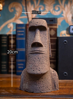 复活节岛石像摩艾摆件火山石手作