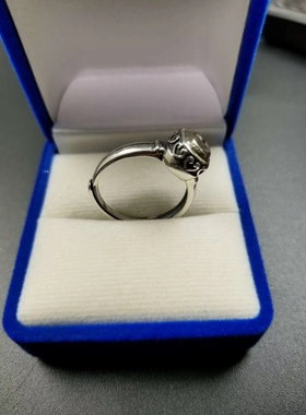 泰国百年老物件华纳摩namo 纯银镶嵌 戒指 300年老银币戒面 手工