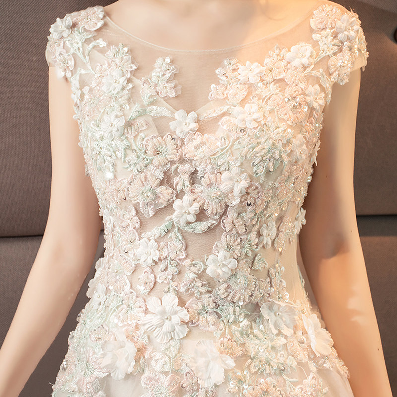 齐地2020新款韩式v领结婚星空婚纱 花嫁物语婚纱