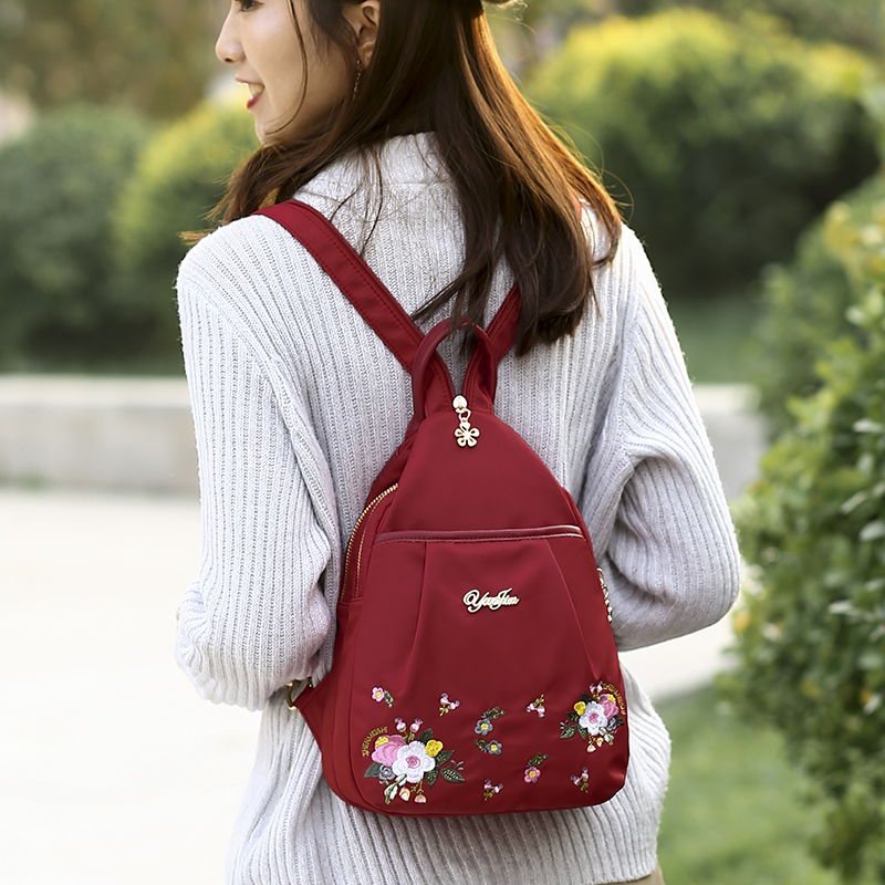 民族风迷你双肩包女2025新款韩版百搭防水牛津布小背包帆布胸包潮,淘宝优惠券,粉丝福利购,淘宝优惠卷