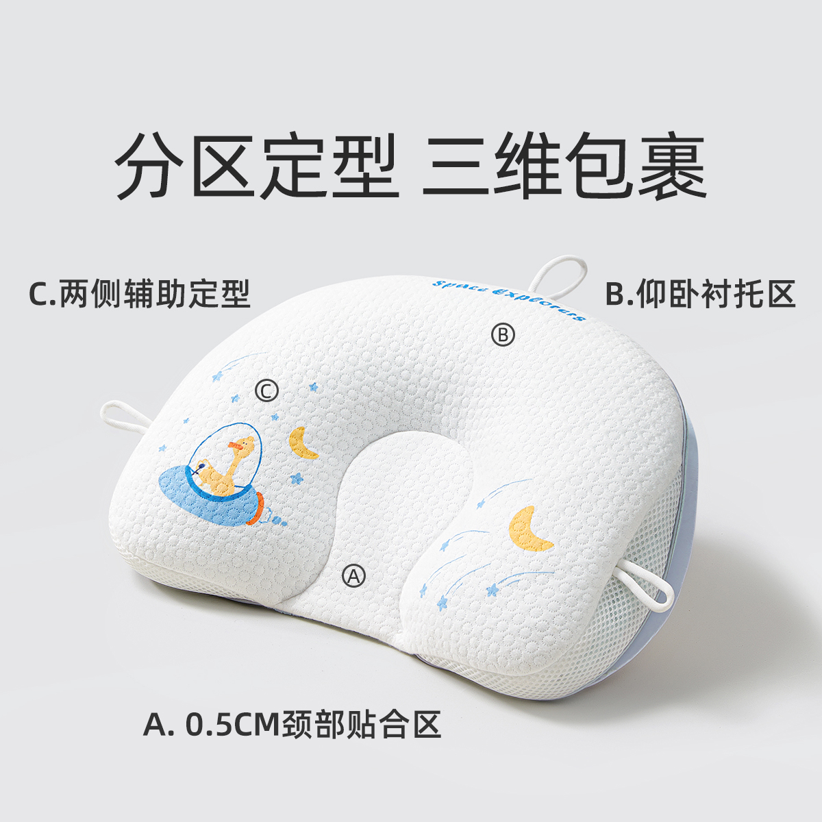 十月结晶婴儿定型枕新生儿纠正防偏头形宝宝软管枕头0-6个月-1岁