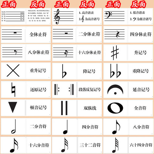 钢琴88键五线谱识谱卡片164张音符早教闪卡乐器乐理知识基础教程