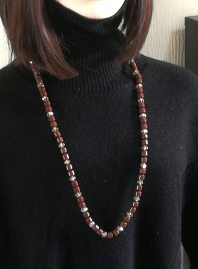 托玛琳锗石毛衣链白色雾霾蓝水晶