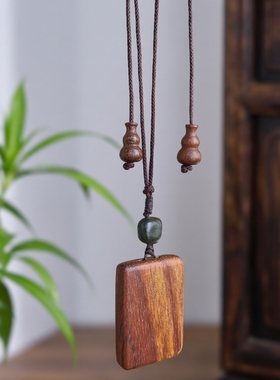 一图一物纯手工/平安无事牌/男天然原木佛牌/文玩项坠挂件项链