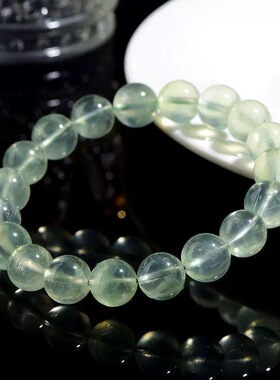 晶界水晶 天然7A级葡萄石散珠 圆珠 半成品 DIY饰品配珠 串珠手链