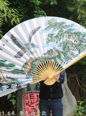办公室装饰大扇子挂扇 工艺折扇手工画扇大展鸿图鹏程万里礼品扇