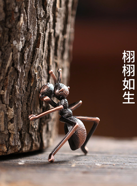 萌宠摆件合金蚂蚁香插 线香托可做茶宠 家居茶艺香道微景观装饰品