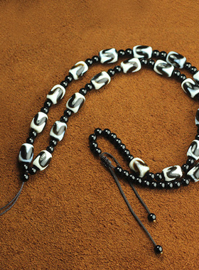 西藏天珠项链椰壳片文玩