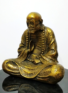 纯铜禅意风达摩菩提老祖镇宅佛像