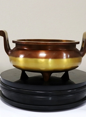 宣德炉纯铜仿古黄铜家用亮面香炉
