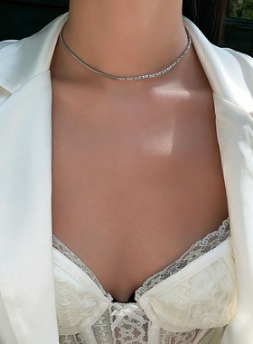 2022原创设计百搭简约气质项链拼接锆石个性ins夏季锁骨链配饰潮