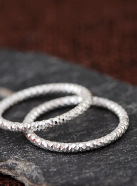 满天星实心戒指指环纯银清新女士