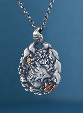 足银吊坠金银错工艺小众设计女款