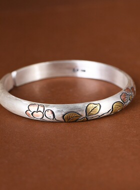 足银实心手镯复古工艺小众设计女