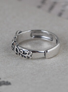 纯银复古皮带扣小众设计女款戒指