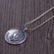 古银铺S925纯银复古工艺银吊坠双面实心圆牌祈祷之手女款银项链坠
