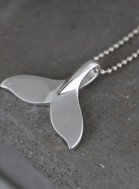 个性鱼尾纯银文艺风恋人吊坠女款
