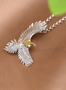 老鹰纯银吊坠复古工艺小众设计男