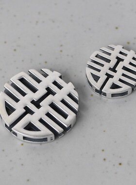 足银复古新中式国风喜字纯银吊坠