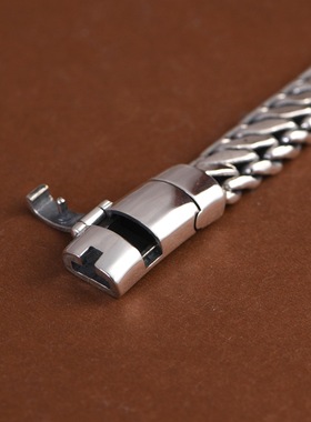 纯银手链男款复古工艺坦克链女款