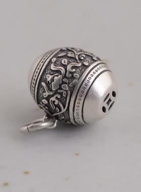 古银铺s925纯银复古富贵花开diy