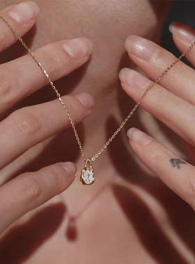 《爱神落泪》水滴锆石项链女轻奢高级设计感时尚气质百搭锁骨颈链