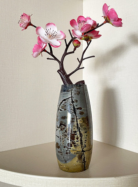 桌面插花花瓶摆件广西天然国画石