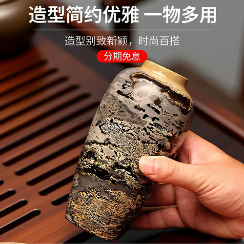 国画石原石草花石天然石头花瓶笔筒办公室桌面玄关酒柜装饰品摆件 - 图0