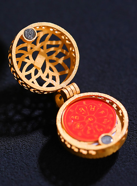 情侣款S925银彩绘嘎乌盒吊坠