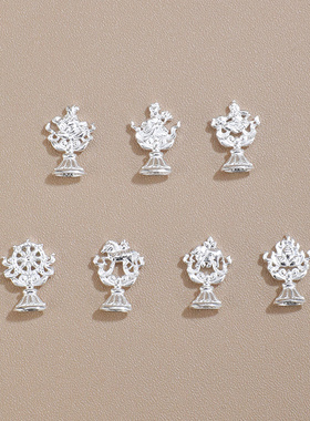 八吉祥摆件迷你八瑞物纯银打造