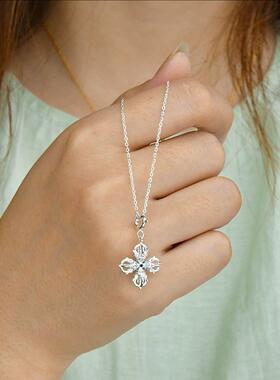 藏式S925银镀金十字金刚杵项链男女个性复古配饰女镀金情侣吊坠