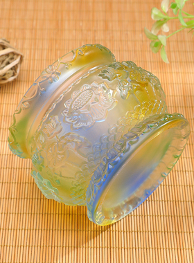 清仓结缘琉璃莲花香炉家居装饰摆件家居香薰供奉室内摆件略有瑕疵