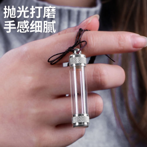 大藏禅饰 藏式透明圆柱空瓶嘎乌盒吊坠情侣款嘎乌盒吊坠挂件用品 - 图0