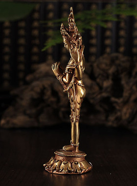 尼泊尔进口手工四臂观音小佛像