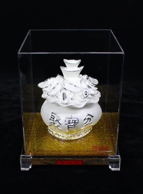 纯银聚宝盆摆件 足银工艺品 公司开业周年店庆家居商务礼品送朋友