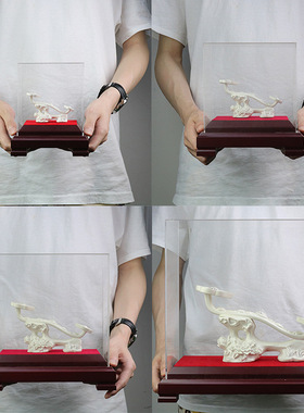 爱艺纯银富贵如意中式风大寿摆件