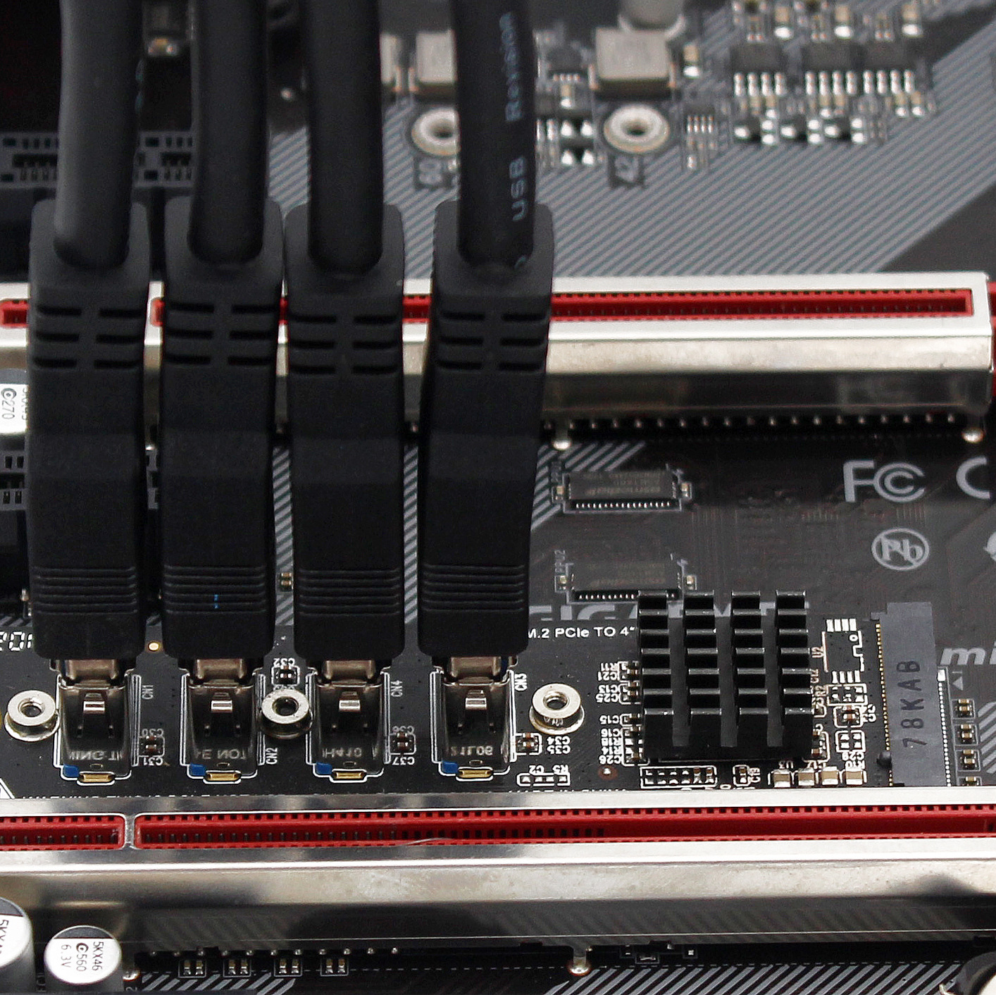 PH410台式机M.2转PCI-E4口USB3.0扩展卡1分4显卡扩展ASM1184E-图2