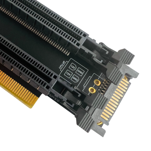 PCIe4.0 x16一转二扩展卡gen3\GEN4拆分卡 X8X8带时钟拆分IC-图3